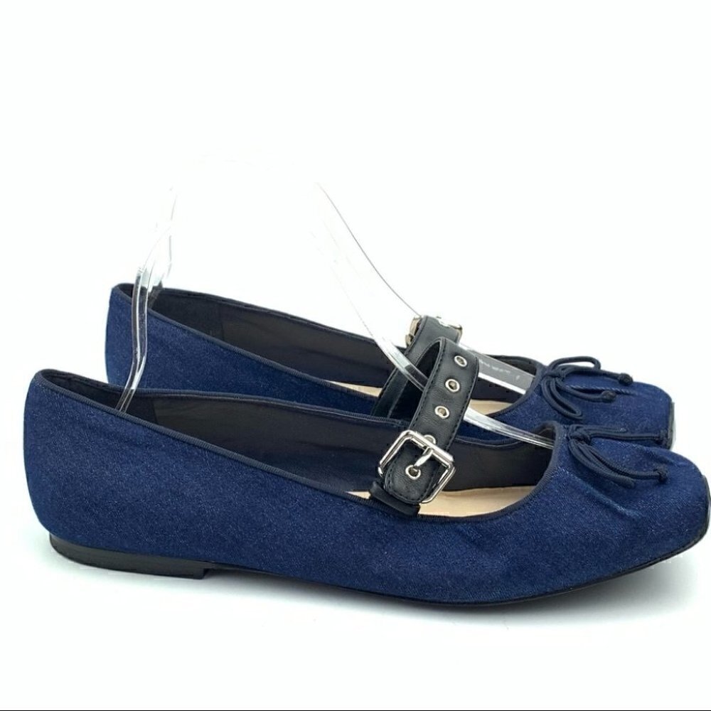 Nine West womens flats size 8.5 blue denim maryjanes